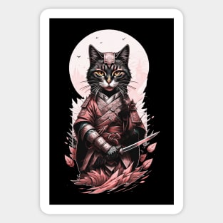 Sakura Cat Samurai Sticker